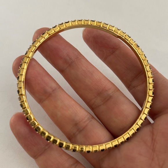 Sapphire blue & white rhinestone gold bracelet - Picture 7 of 7